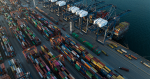 Trade finance and international container port supporting cross-border trade