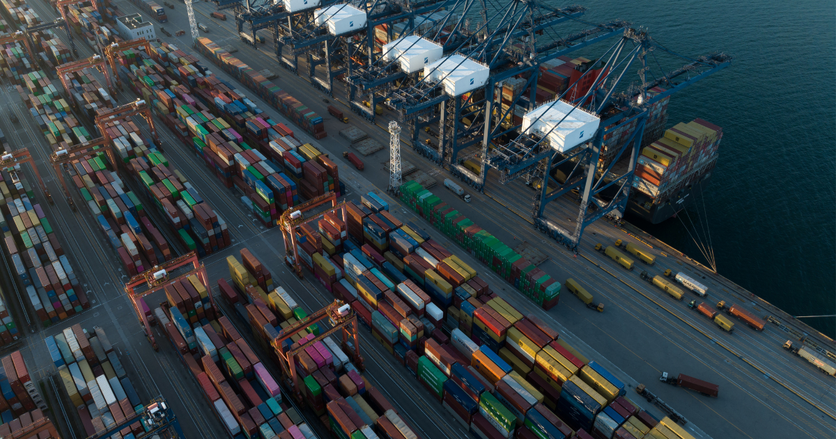 Trade finance and international container port supporting cross-border trade